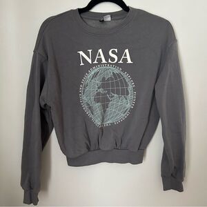 Divided Sweatshirt Crewneck NASA Graphic I Need My Space World Casual Gray
